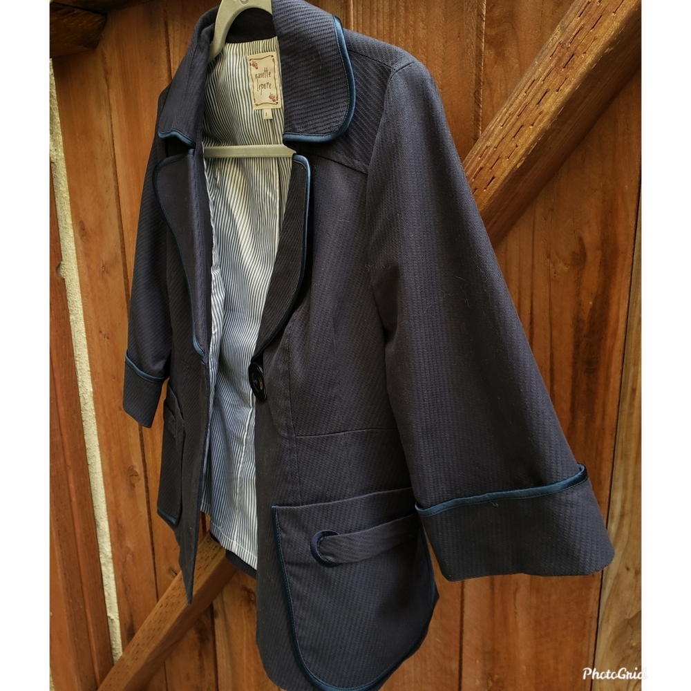 Nanette Lepore Navy Blue Blazer Sz 8 - Picture 8 of 8